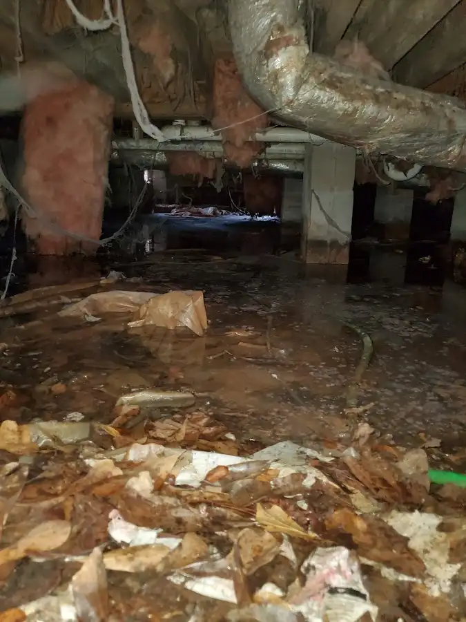 Crawl space flood assessment for Commercial Water Damage Restoration in Coalinga